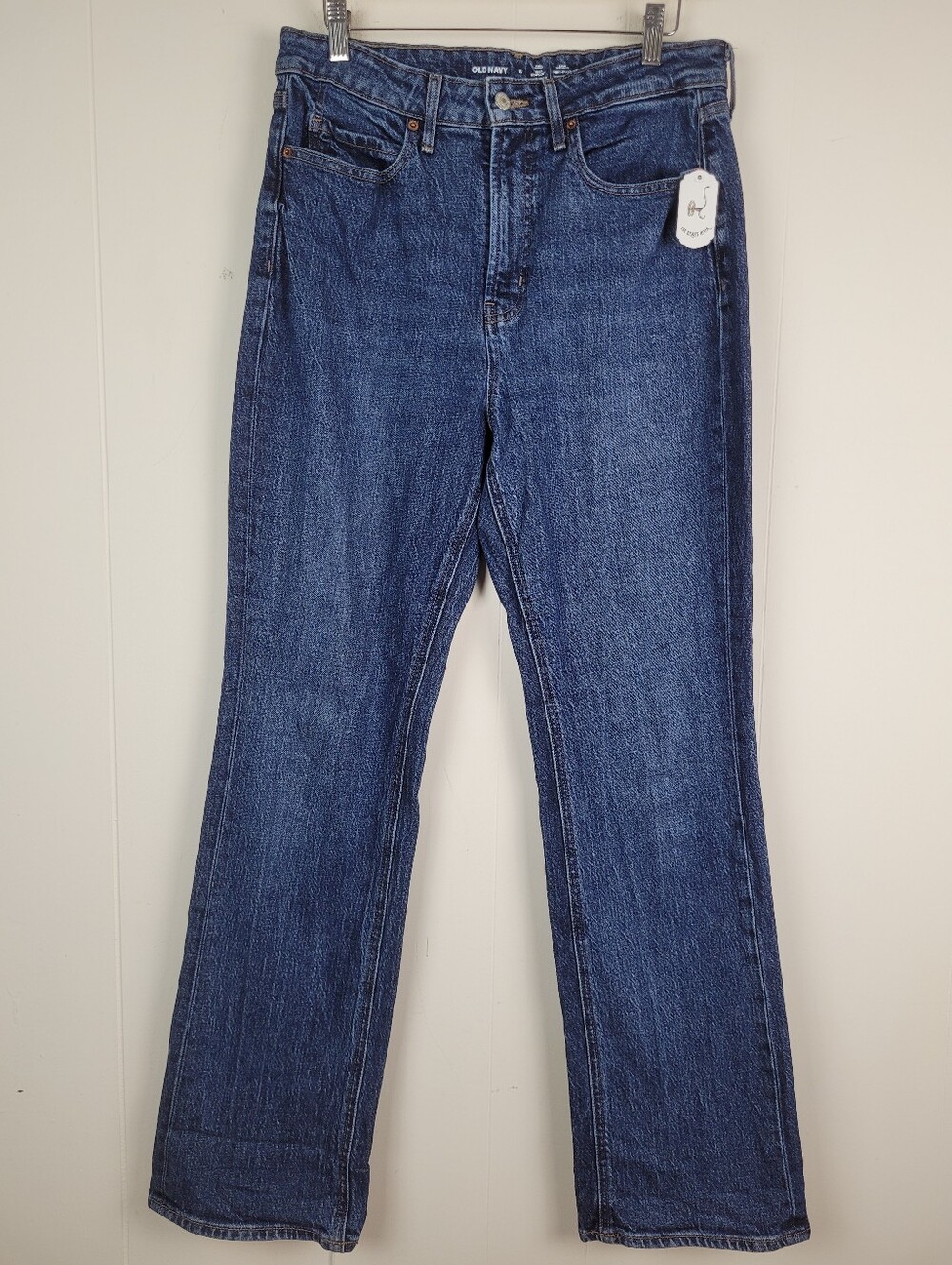 Old Navy Size 8 Extra High-Rise Baby Boot-Cut Jeans Medium Wash